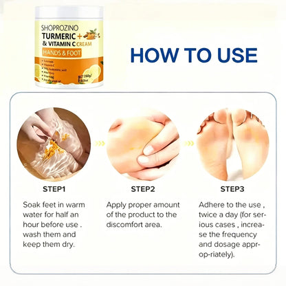 SHOPROZINO™ Hand and Foot Cream Turmeric & Vitamin C-250g – Hypoallergenic
