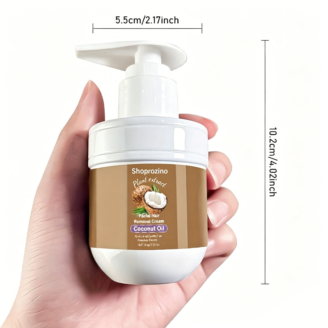 SHOPROZINO Coconut Hair Removal Cream – Fast-Acting, Hypoallergenic Formula for Lips, Legs, Arms & Underarms