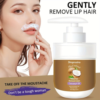 SHOPROZINO Coconut Hair Removal Cream – Fast-Acting, Hypoallergenic Formula for Lips, Legs, Arms & Underarms