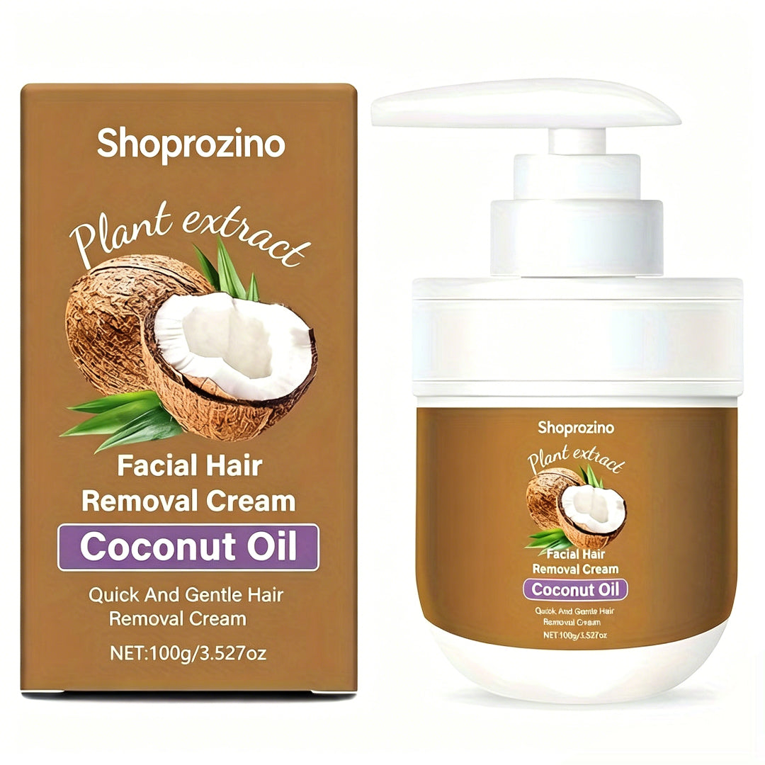 SHOPROZINO Coconut Hair Removal Cream – Fast-Acting, Hypoallergenic Formula for Lips, Legs, Arms & Underarms