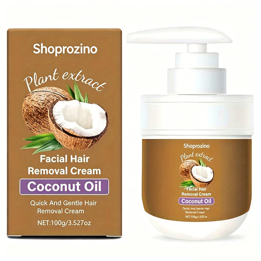 SHOPROZINO Coconut Hair Removal Cream – Fast-Acting, Hypoallergenic Formula for Lips, Legs, Arms & Underarms