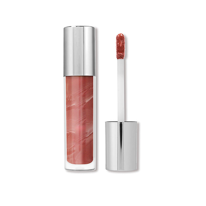 Marble lip gloss is non-sticky and long-lasting