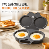 Black 2-Egg Microwave Poacher open beside toast
