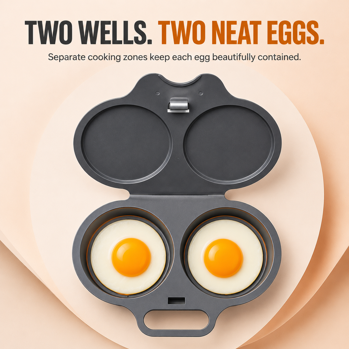 Open 2-Egg Microwave Poacher with two separate egg wells