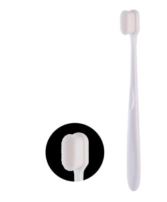 Portable soft-bristled toothbrush, single tube, home care toothbrush with plush bristles.