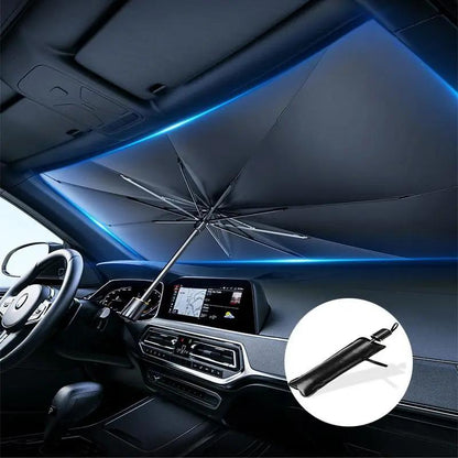 Portable Car Windshield Sunshade, Foldable Windshield Sun Umbrella, Car Exterior Accessory, Car Windshield Cooling Umbrella for Daily Use
